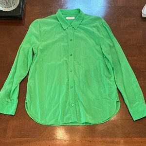 Equipment Bright Green Button-Up Blouse